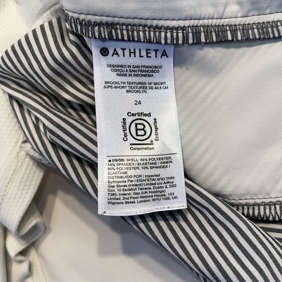 Athleta Shorts Womens 24 Brooklyn Textured Stripe Skort Gray White Activewear - Picture 11 of 12